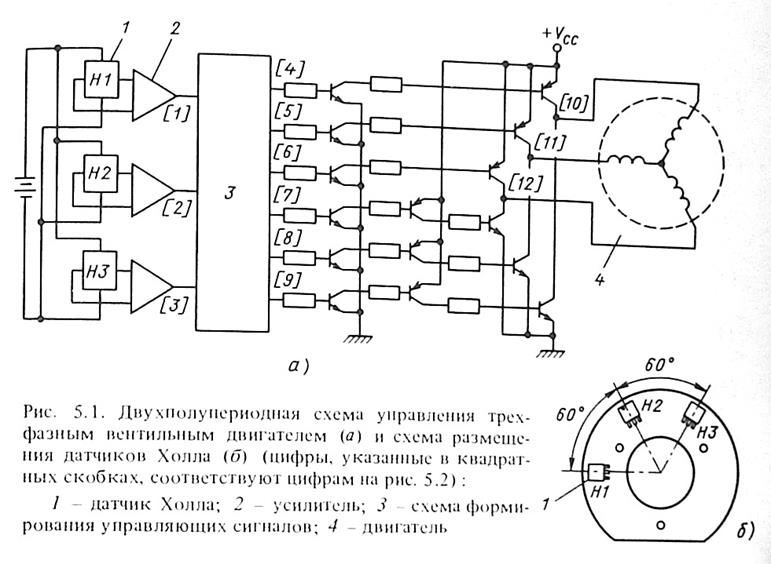 Схема для бесколлекторного двигателя