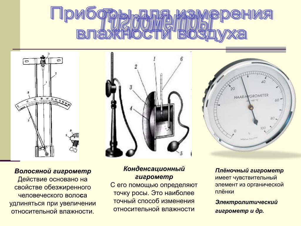 Установите соответствие приборами