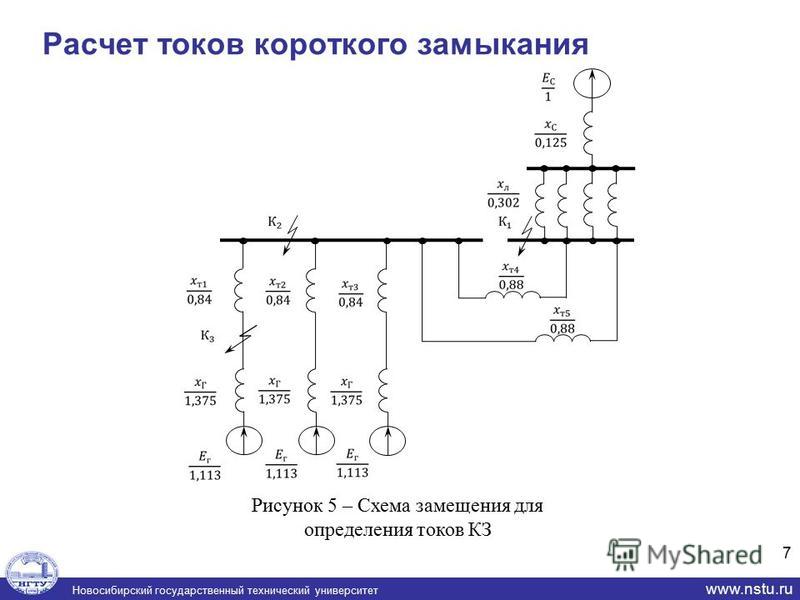 Как составить схему замещения для расчетов токов кз