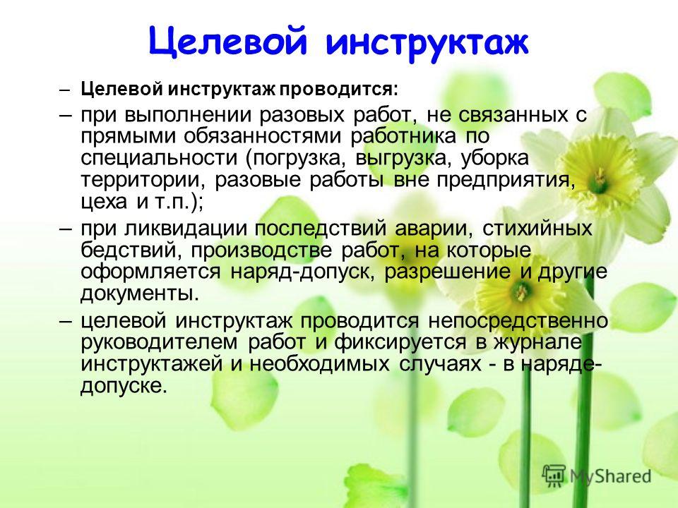 Кто проводит целевой инструктаж. Целевой инструктаж понятие. Целевой инструктаж проводится при. Целевой инструктаж проводится в следующих случаях. Целевой инструктаж проводится, в частности….