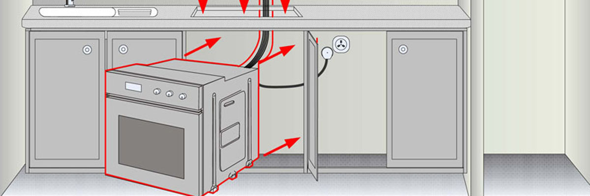Как подключить духовых шкафов. Подключение встроенной духовки и варочной панели. Порядок установки духового шкафа и варочной панели. Где установить розетку для духового шкафа и варочной панели. Как временно установить духовой шкаф и варочную панель.