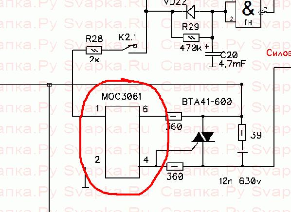 Moc3062 схема включения симистора