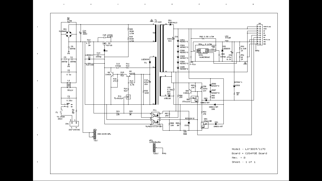 Блок питания epson eps 35e схема