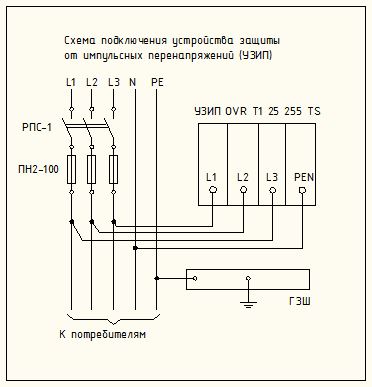 Опс1 в схема подключения