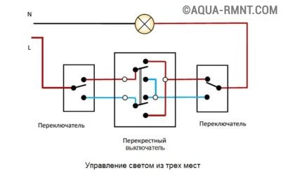 Схема подключения выключателей