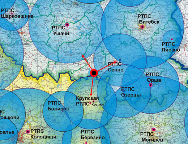 Карта покрытия цифрового телевидения в беларуси