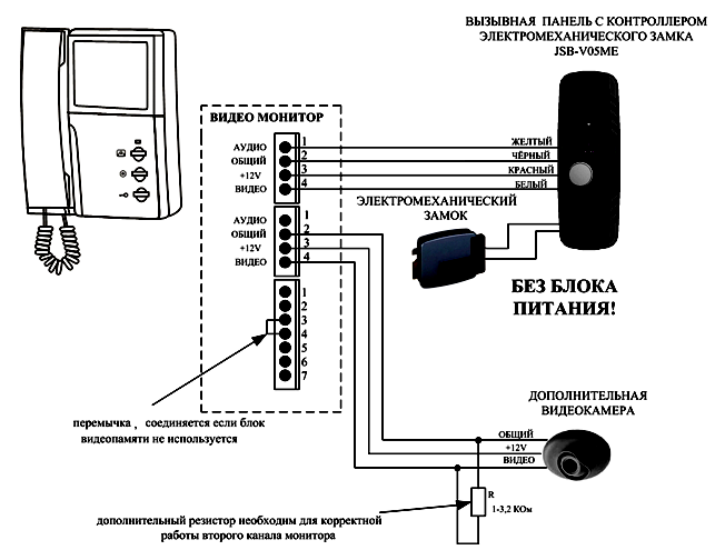 Схема подключения домофона