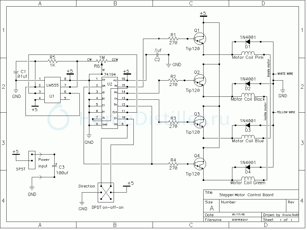 Схема для шагового двигателя своими руками