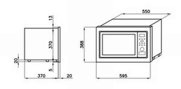 Размеры микроволновой печи