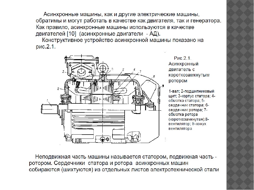 Чертеж асинхронного двигателя с короткозамкнутым ротором