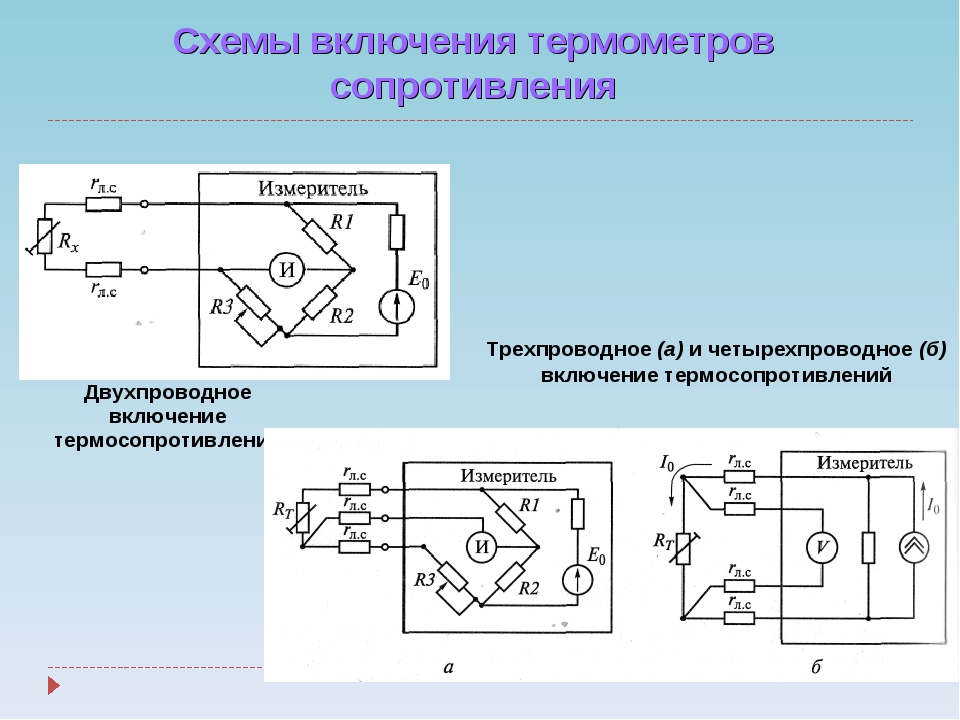 Принципиальная схема термометра сопротивления