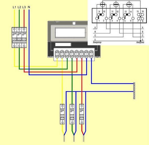 Схема подключения электросчетчика 