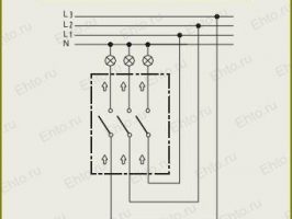 Монтажная схема установки выключателей одна лампа