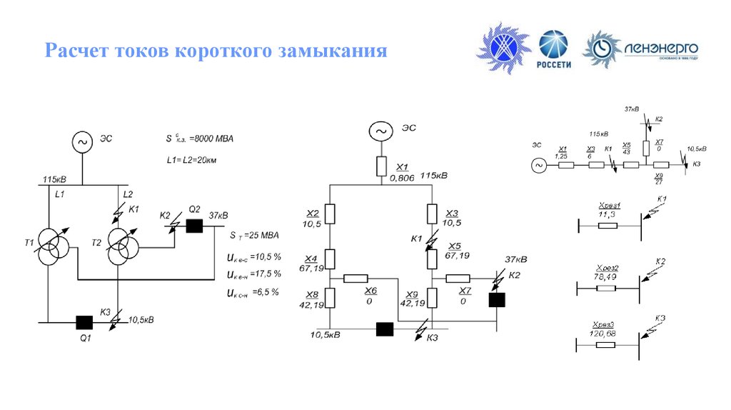 Схема замещения прямой последовательности