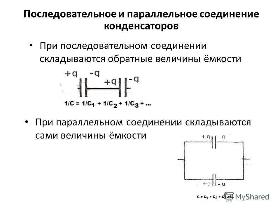 Электроемкость параллельно соединенных конденсаторов