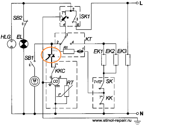 Эл схема холодильника стинол