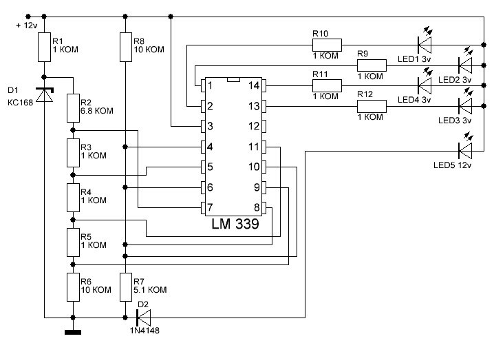 Lm339 схема подключения