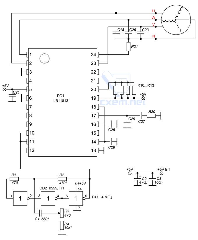 Lb11880 схема подключения двигателя с регулировкой оборотов