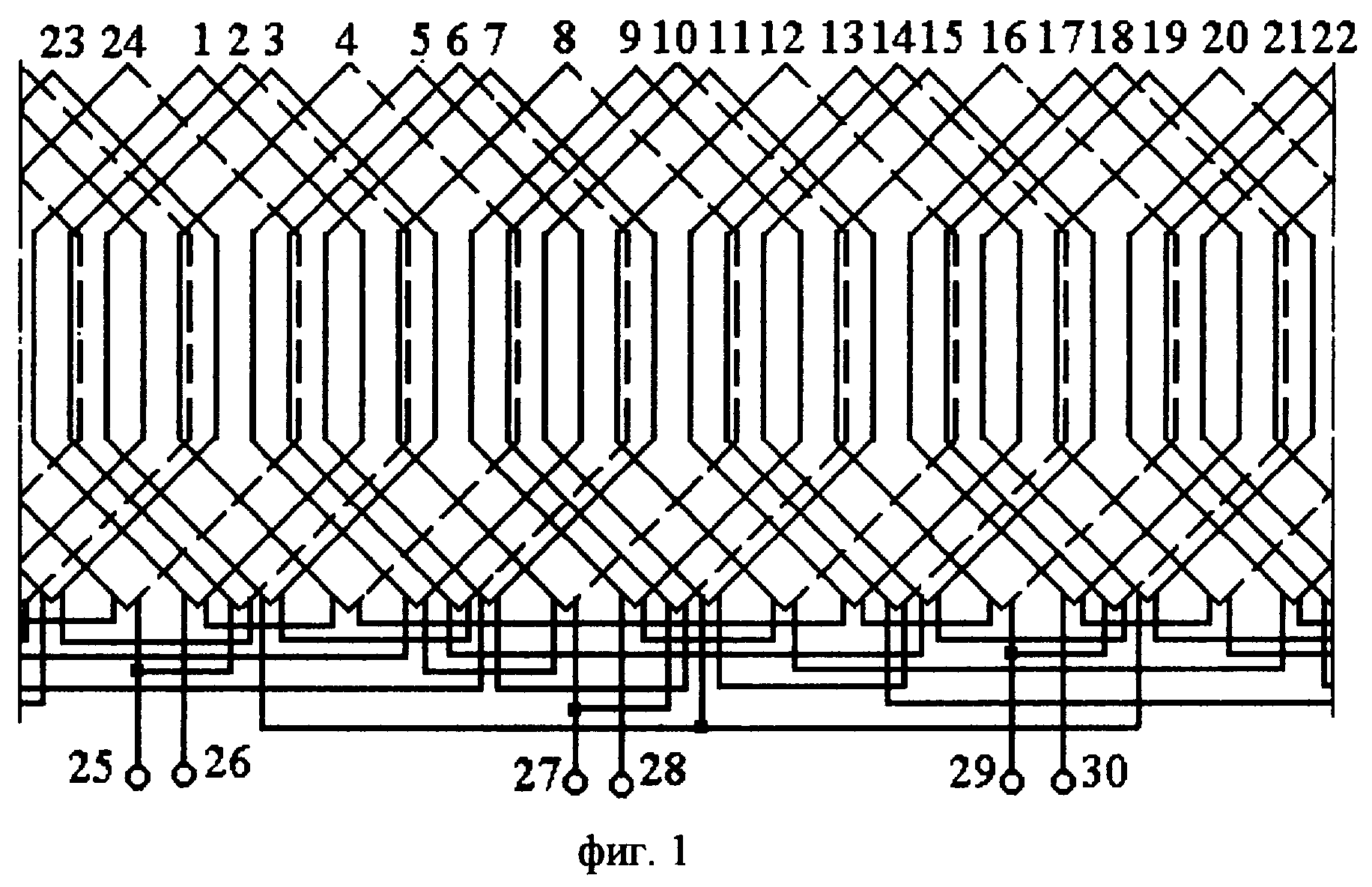 Схема развертка обмотки статора