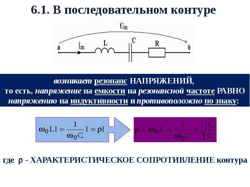 Последовательный контур. Характеристическое сопротивление последовательного контура. Резонанс напряжений в последовательном контуре. Резонансное сопротивление последовательного контура. Последовательная цепь переменного тока резонанс напряжений.