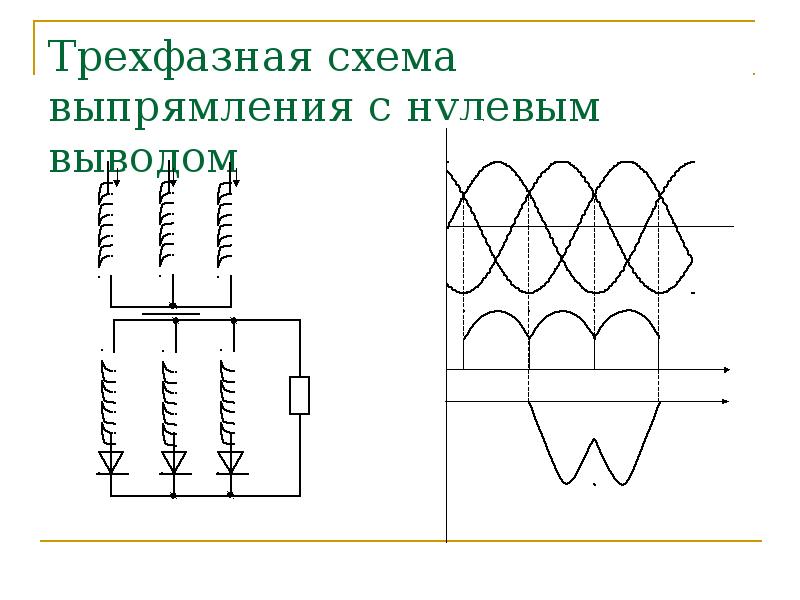 Трехфазная двухполупериодная схема выпрямления