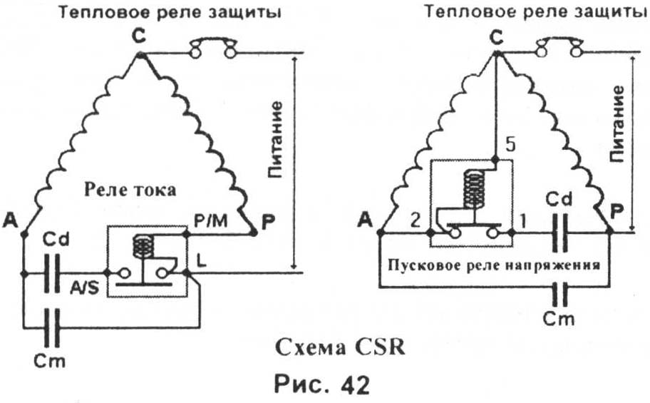 Схема подключения конденсатора компрессора