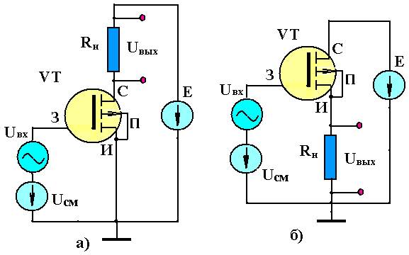 Укажите схему включения транзистора с общим коллектором