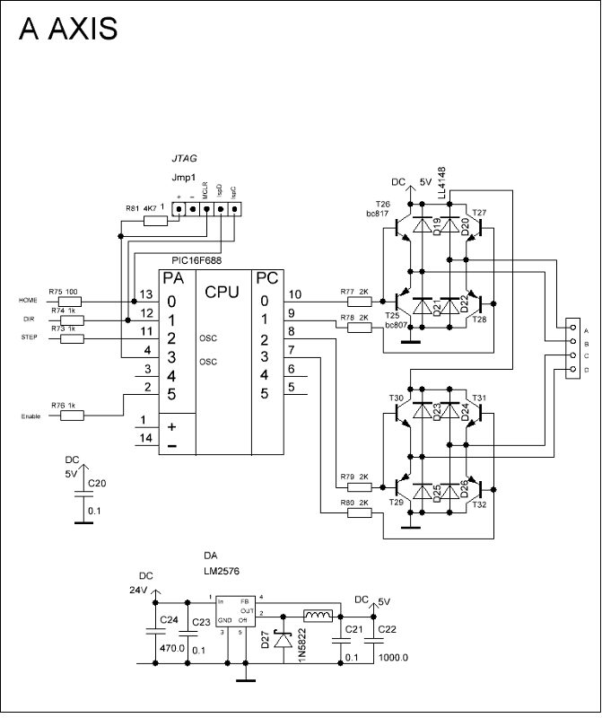 Контроллер шагового двигателя схема