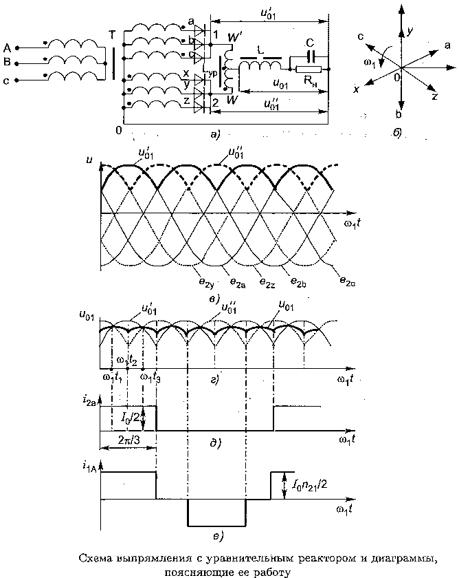 Трехфазный двухполупериодный выпрямитель схема