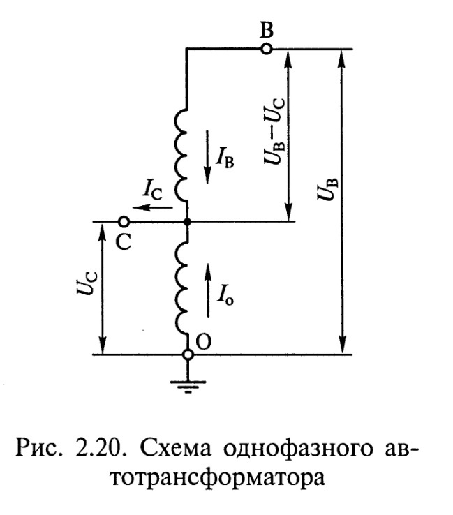 Автотрансформатор на схеме изображают следующим