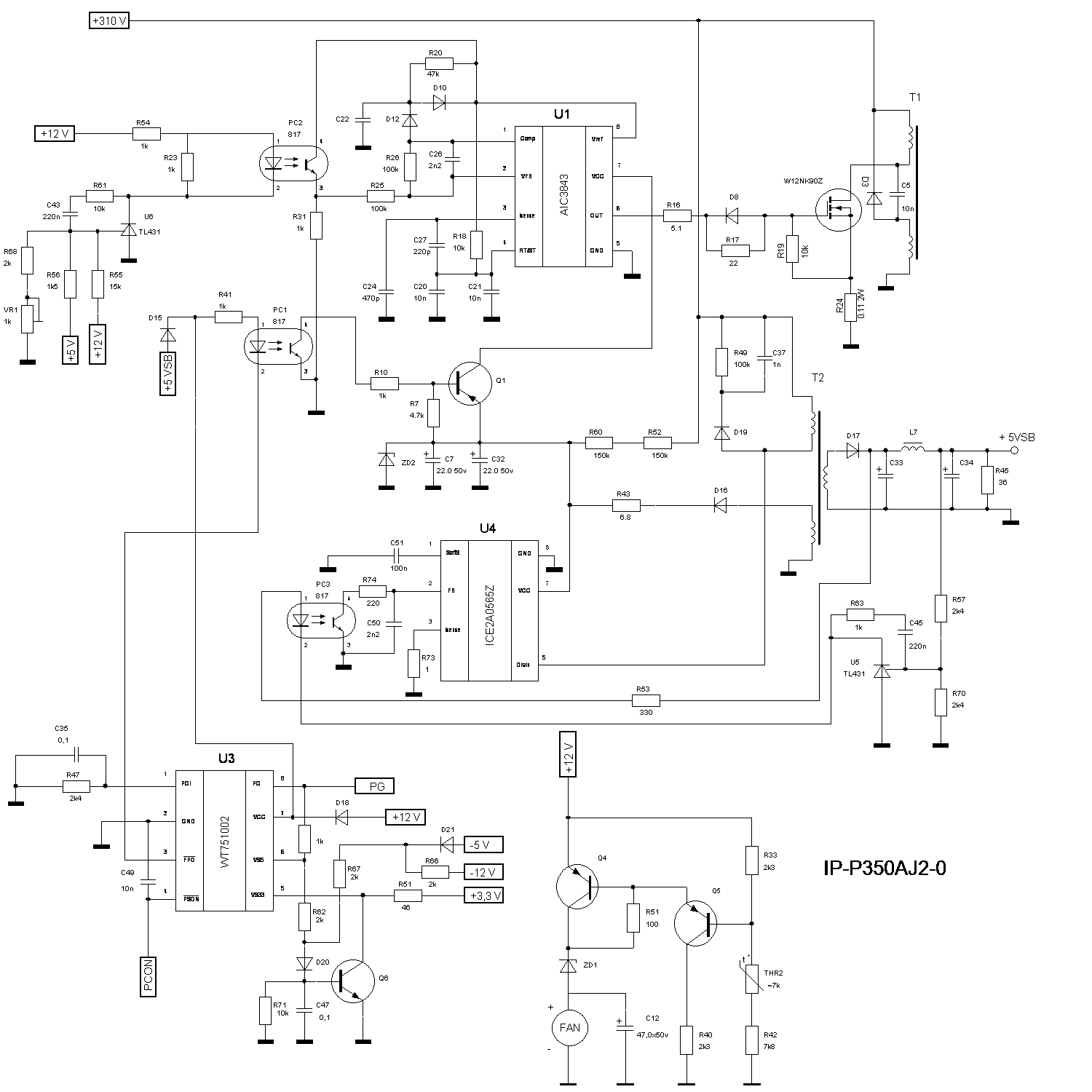 Схема компьютерного блока питания. Схема блока питания ПК ATX 300w. Схема компьютерного БП АТХ 350. Блок питания IP-p350aj2-0 схема. Схема компьютерного блока питания p4-300w.