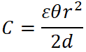 capacitance at angle θ