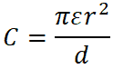 capacitance sensor and tranducer formula